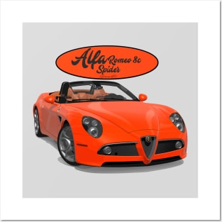 ALFA ROMEO 8C SPIDER Orange Posters and Art